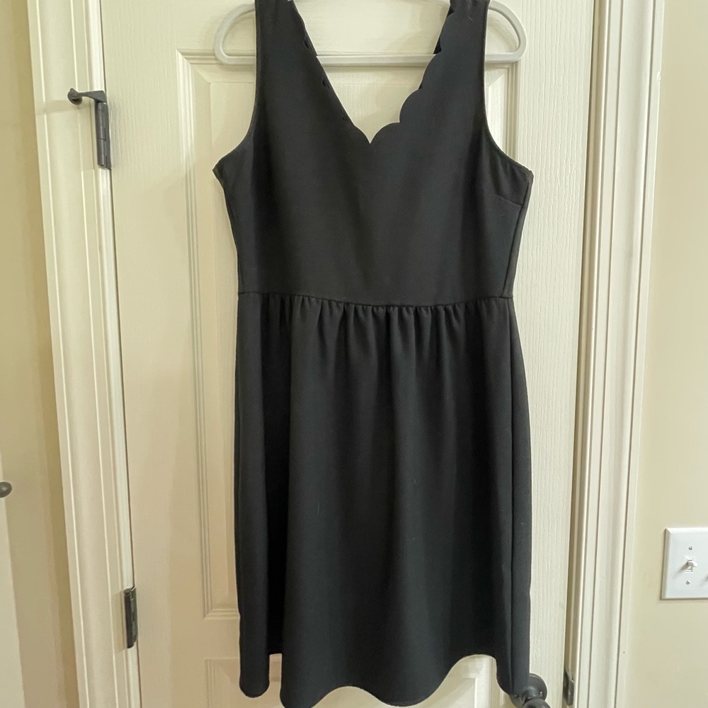 Everly | Cocktail Dress | Black | Scallop Details | Lined | Cocktail | Lined |XL
